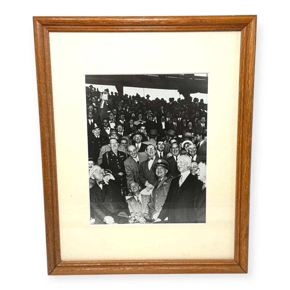 VTG Framed Repro Photo Harry Truman 1950 First Pitch Senators Athletics Opening